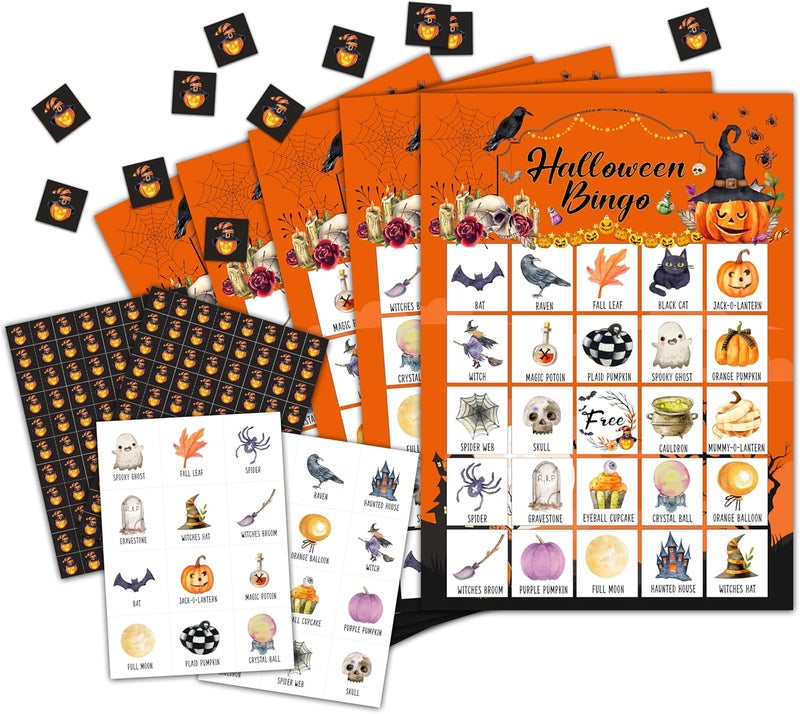 OZTEMETY Halloween Bingo Game - Boo Ghost Edition for Adults & Families, 24 Player Cards, Party Favors & Games - Image 1